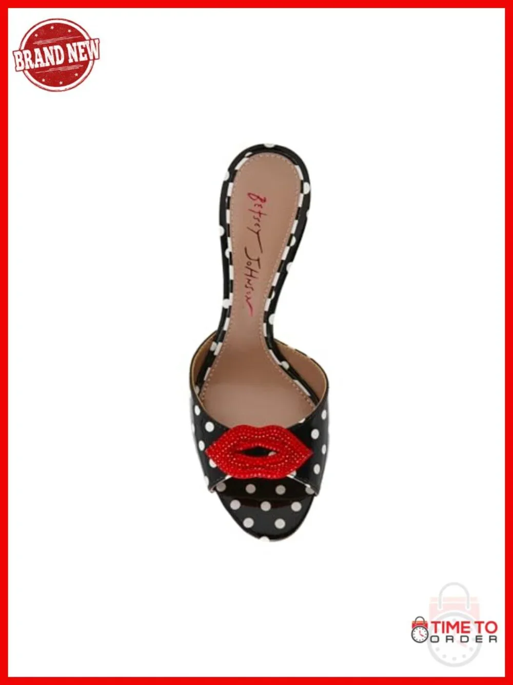 Stiletto Heel Mule with Polka Dot Pattern